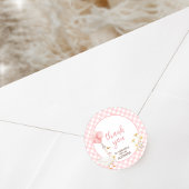 Gingham Albern Goose Birthday Party Runder Aufkleber