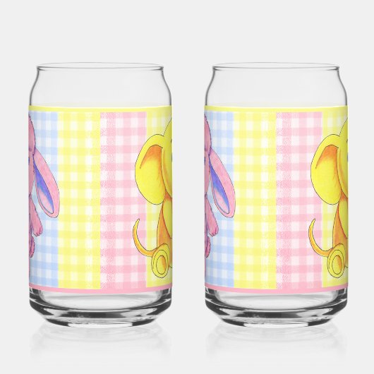 Gingham Animal Soda Glass Dosenglas (Rechts)