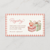 Gingham-Apfel-Baby-Shower-Geschenkeliste Karte (Vorderseite)