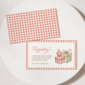 Gingham-Apfel-Baby-Shower-Geschenkeliste Karte