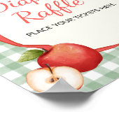 Gingham Apfel unser Baby Diaper Raffle-Zeichen Poster (Ecke)