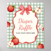 Gingham Apfel unser Baby Diaper Raffle-Zeichen Poster (Vorne)