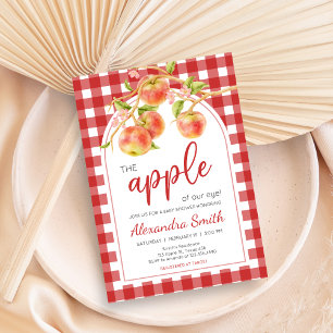 Gingham Apfel Unserer Lieblings-Baby-Party Einladung