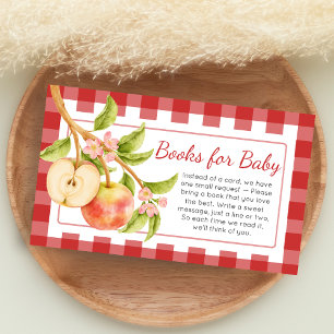 Gingham Apfel Unserer Lieblings-Baby- Shower-Buch Begleitkarte