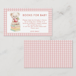 Gingham Apple of Eye Bear Books for Baby Shower Begleitkarte