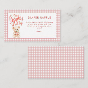 Gingham Apple of Eye Diaper Raffle Baby Shower Begleitkarte