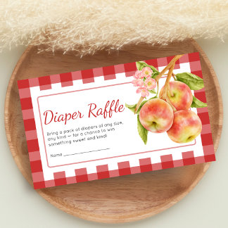 Gingham Apple of Our Eye Baby Shower Diaper Raffle Begleitkarte