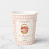 Gingham Apple of Our Eye Baby Shower Pappbecher (Rückseite)