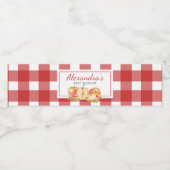 Gingham Apple of Our Eye Baby Shower Wasserflaschenetikett (Einzelnes Label)