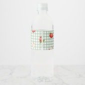 Gingham Apple von unserer Eye Baby Dusche Wasserflaschenetikett (Rückseite)