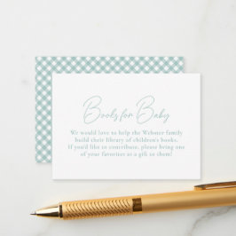Gingham aquamarine einfache niedliche Babybäume Begleitkarte
