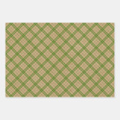 Gingham auf Kraft-Rot-Rot Geschenkpapier Set (Vorderseite 2)