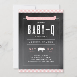 Gingham Baby BBQ Baby Shower Einladung