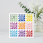 Gingham Baby Birth Ankündigung Faith basiert (Stehend Vorderseite)