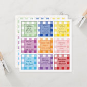 Gingham Baby Birth Ankündigung Faith basiert (Vorderseite/Rückseite Beispiel)