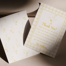 Gingham Baby Dusche mit Alberner Gänseblüte Dankeskarte