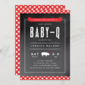 Gingham Baby GRILLEN Baby Shower Einladung (Vorne/Hinten)