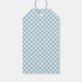 Gingham Baby GRILLEN Blue Baby Shower Geschenkanhänger (Rückseite)