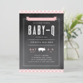 Gingham Baby GRILLEN Co-ed Baby Shower Einladung (Stehend Vorderseite)