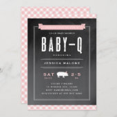 Gingham Baby GRILLEN Co-ed Baby Shower Einladung (Vorne/Hinten)