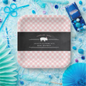 Gingham Baby GRILLEN Pink Co-ed Baby Shower Pappteller (Party)