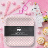 Gingham Baby GRILLEN Pink Co-ed Baby Shower Pappteller (Party)