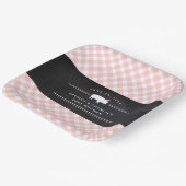 Gingham Baby GRILLEN Pink Co-ed Baby Shower Pappteller (Gewinkelt)
