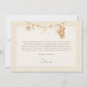 Gingham Baby is Brewing Coffee Baby Shower Dankeskarte (Rückseite)