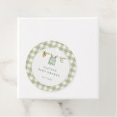 Gingham-Baby-Party 'Locally Grown' Geschenkanhänger (Beispiel)