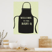 Gingham Baby-Q Willkommen Poster (Küche)