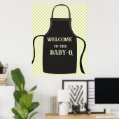 Gingham Baby-Q Willkommen Poster (Heimbüro)