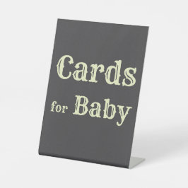 Gingham baby shower Cards for Baby sign Sockelschild