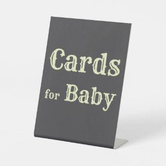 Gingham baby shower Cards for Baby sign Sockelschild