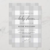 Gingham Baby Shower Einladung (Vorne/Hinten)