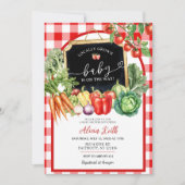 Gingham Baby Shower Einladung (Vorderseite)