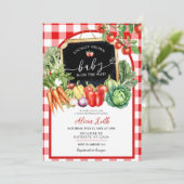 Gingham Baby Shower Einladung (Stehend Vorderseite)