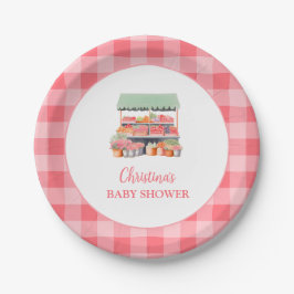 Gingham Baby Shower Pappteller