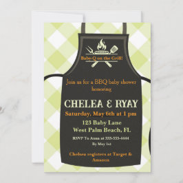 Gingham-Baby-Shower steht auf dem Grill baby showe Einladung