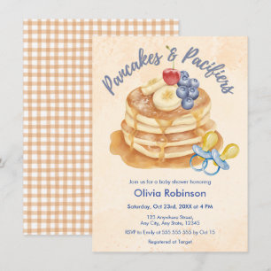 Gingham-Babyparty mit Obstpfannkuchen & Schnuller Einladung