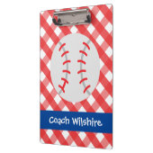 Gingham Baseball Personalisiert Clipboard Klemmbrett (Links)