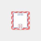 Gingham Baseball Personalisiert Post-it Notepad Post-it Klebezettel (Vorderseite)