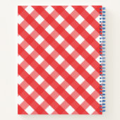 Gingham Baseball Personalisiert Spiral Notebook Notizblock (Rückseite)