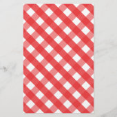 Gingham Baseball Personalisiert Stationery (Rückseite)