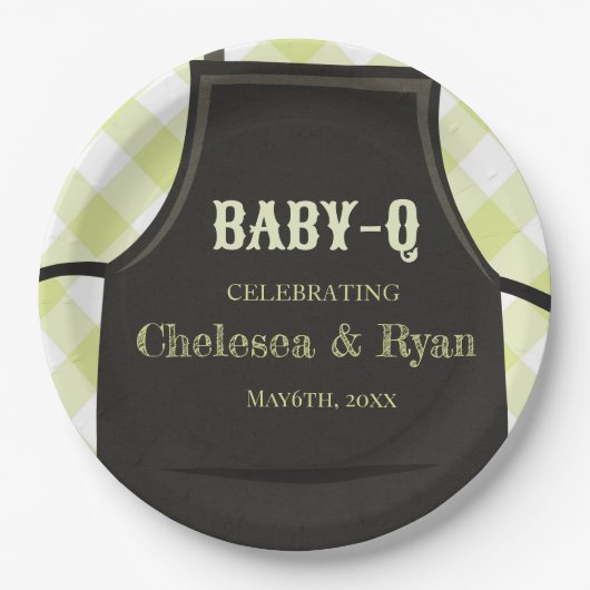 Gingham Bbq Baby Shower  Pappteller (Vorderseite)