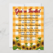 Gingham BBQ Invite Barn Style Backyard Party Einladung (Vorderseite)