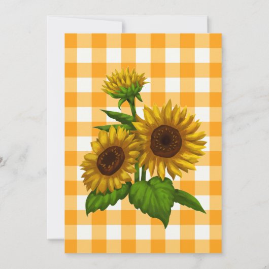 Gingham BBQ Invite Barn Style Backyard Party Einladung (Rückseite)