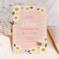 Gingham Bee & Daisies Birthday