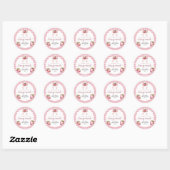 Gingham-Beeren-Baby-Shower Runder Aufkleber (Blatt)