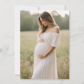 Gingham Beige Gender Neutral Photo Baby Shower Einladung (Rückseite)