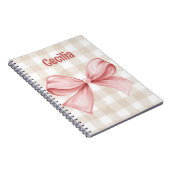 Gingham, beige und rosa, mit Aquarellbogen Notizblock (Rechte Seite)